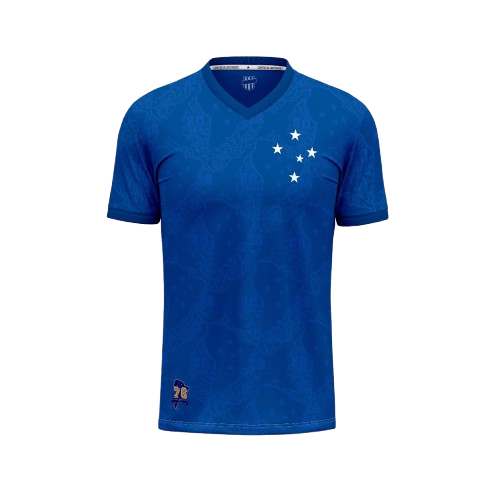 Camisa Cruzeiro 1976 Retrô Jacquard Azul