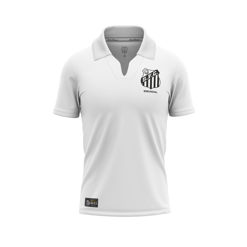 Camisa Retrô Santos 1963 Bi Mundial Branca