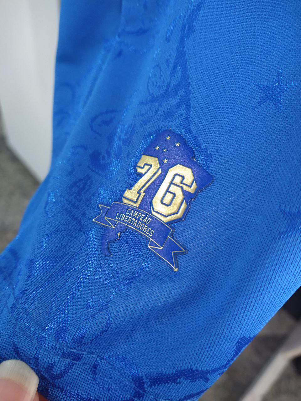 Camisa Cruzeiro 1976 Retrô Jacquard Azul